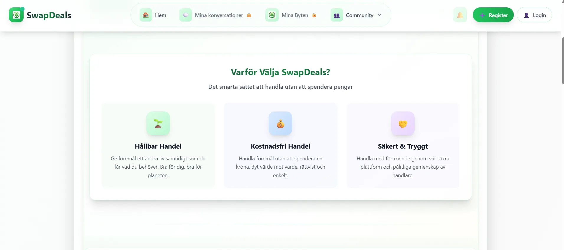 Miljövänlig Bytesplattform